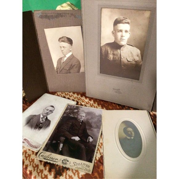 Antique Cabinet Photos One Military Photo Bundle of 5? - Picture 8 of 11